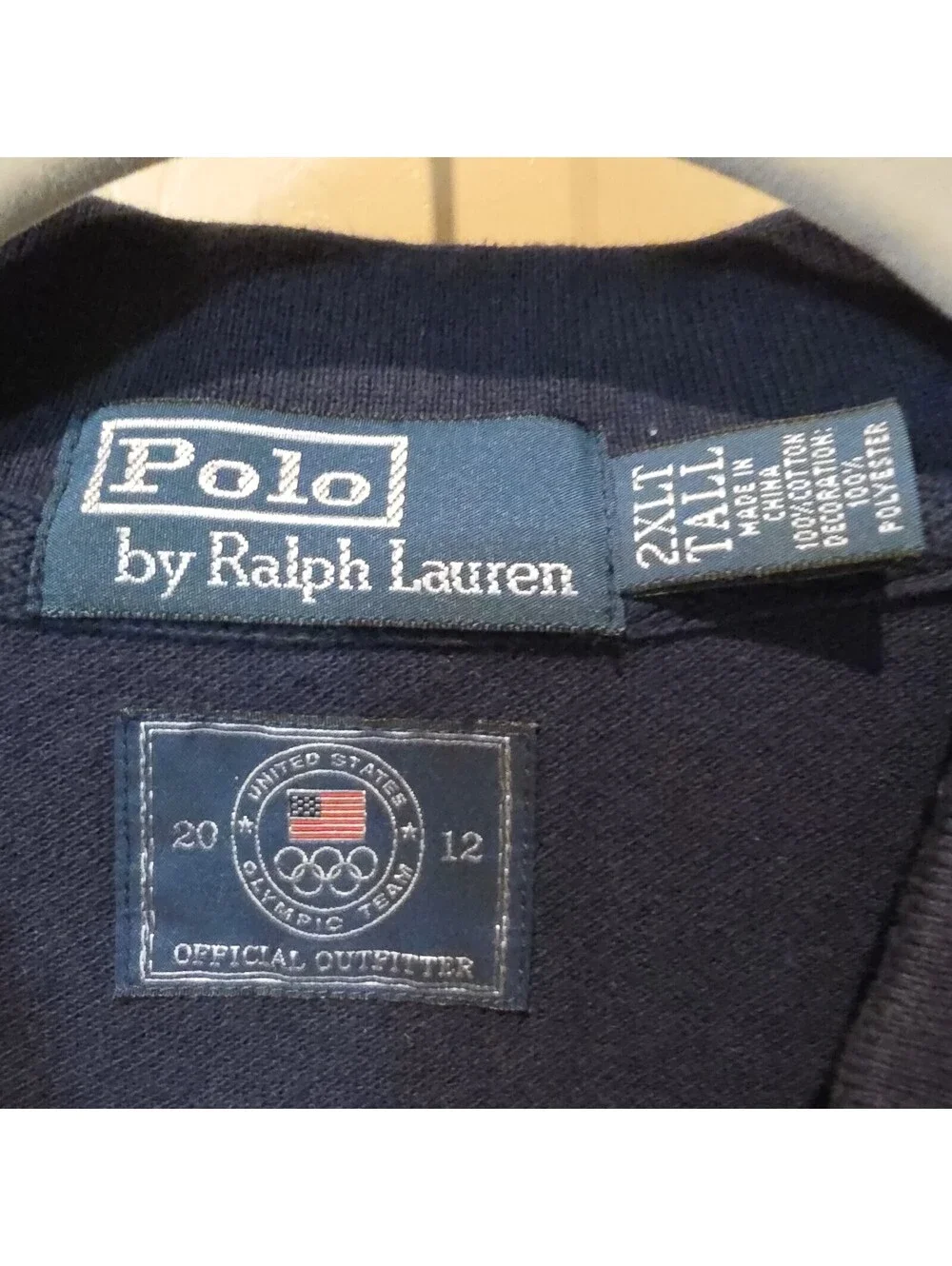 Polo Ralph Lauren USA Olympic Team 2012 Polo Shirt Mens 2XLT Tall Navy Cotton